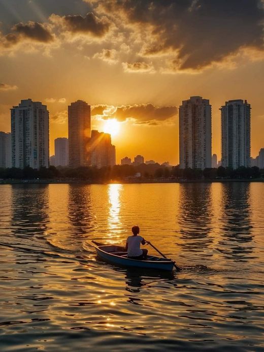 Sunset over West Lake, Hanoi